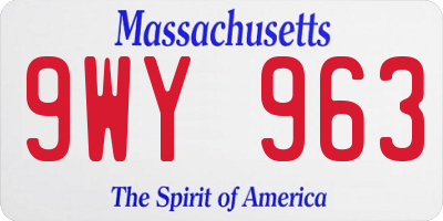 MA license plate 9WY963