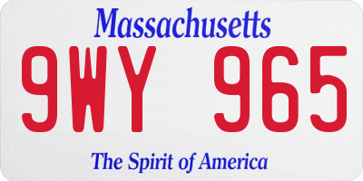 MA license plate 9WY965