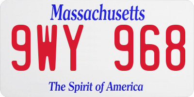 MA license plate 9WY968