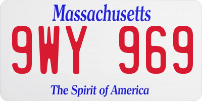MA license plate 9WY969