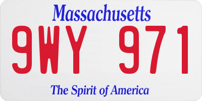 MA license plate 9WY971