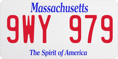 MA license plate 9WY979