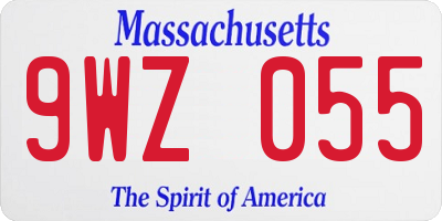 MA license plate 9WZ055