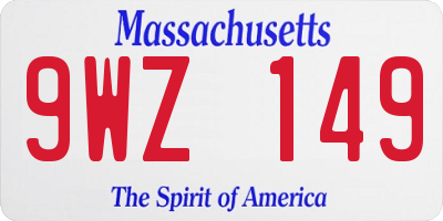 MA license plate 9WZ149