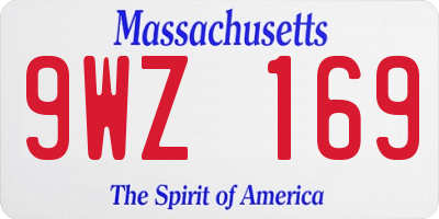 MA license plate 9WZ169