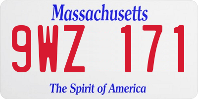 MA license plate 9WZ171