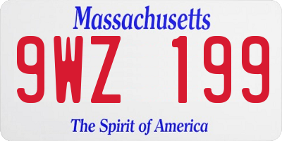 MA license plate 9WZ199