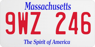 MA license plate 9WZ246