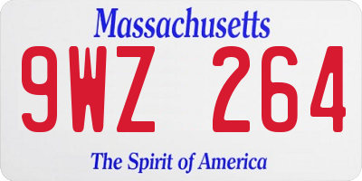 MA license plate 9WZ264