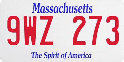 MA license plate 9WZ273