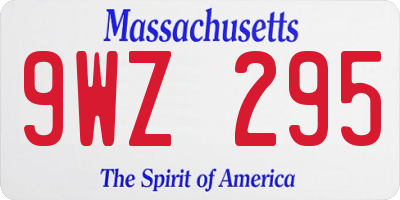 MA license plate 9WZ295