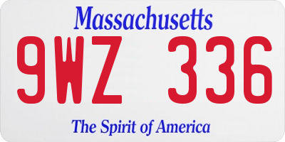 MA license plate 9WZ336