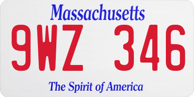 MA license plate 9WZ346