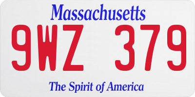 MA license plate 9WZ379
