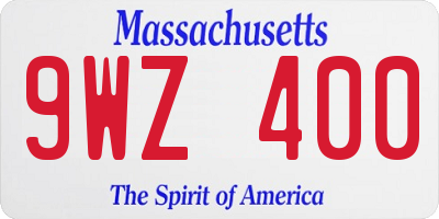 MA license plate 9WZ400