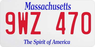 MA license plate 9WZ470