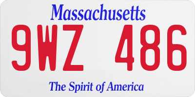 MA license plate 9WZ486