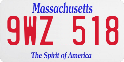 MA license plate 9WZ518
