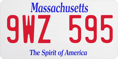 MA license plate 9WZ595