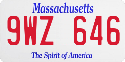 MA license plate 9WZ646