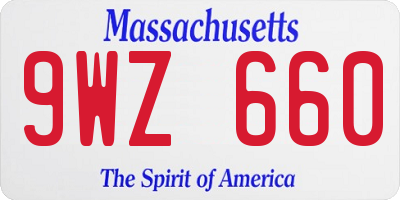 MA license plate 9WZ660