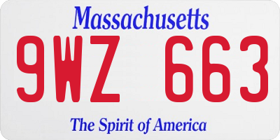 MA license plate 9WZ663