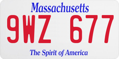 MA license plate 9WZ677