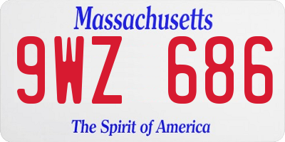 MA license plate 9WZ686