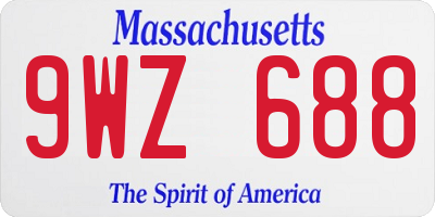 MA license plate 9WZ688