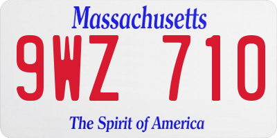 MA license plate 9WZ710
