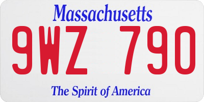 MA license plate 9WZ790