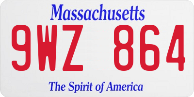 MA license plate 9WZ864