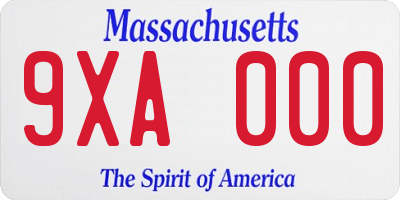 MA license plate 9XA000