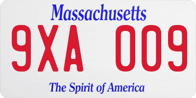 MA license plate 9XA009