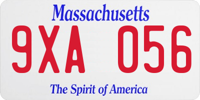 MA license plate 9XA056