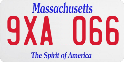MA license plate 9XA066