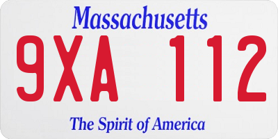 MA license plate 9XA112