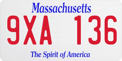 MA license plate 9XA136