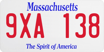 MA license plate 9XA138