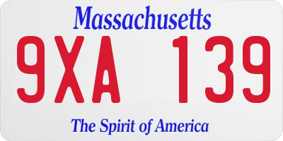 MA license plate 9XA139