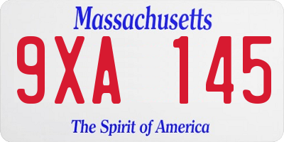 MA license plate 9XA145