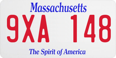MA license plate 9XA148