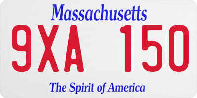 MA license plate 9XA150