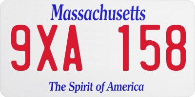 MA license plate 9XA158