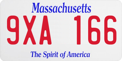 MA license plate 9XA166