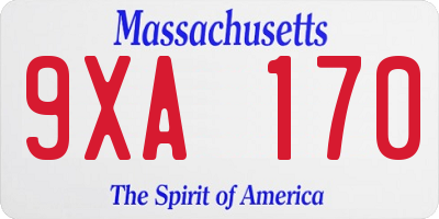 MA license plate 9XA170