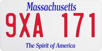 MA license plate 9XA171