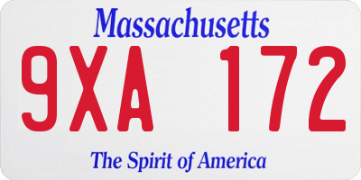 MA license plate 9XA172
