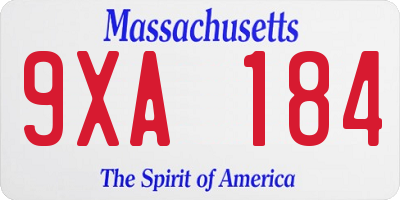 MA license plate 9XA184