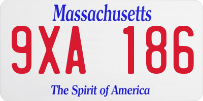 MA license plate 9XA186